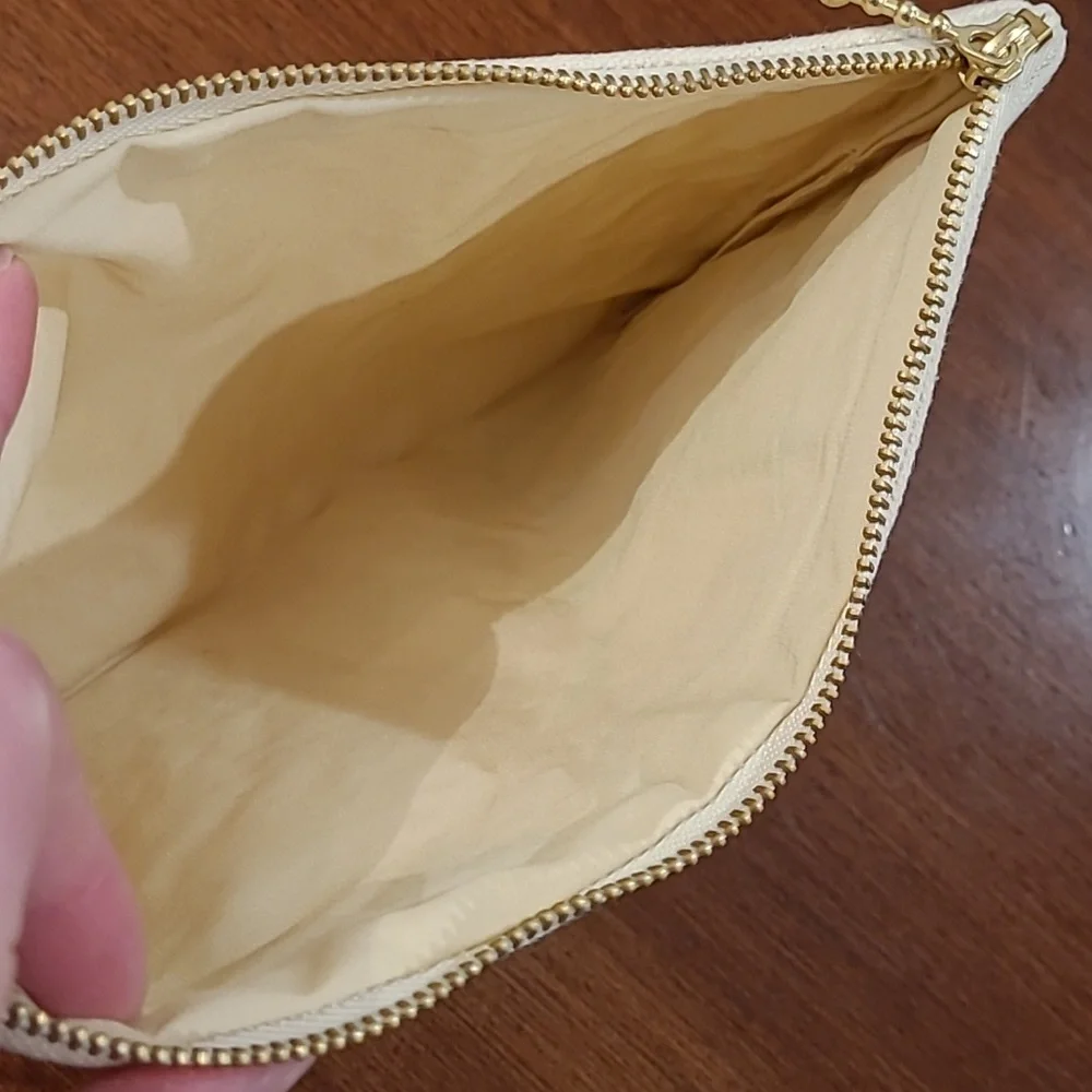 Anthropologie Canvas Embroidered San Francisco! Makeup Bag - NEW